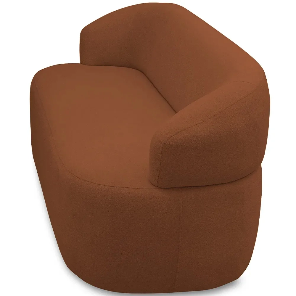 Sofá 2 Lugares Living Orgânico Sala de Estar 140cm Conka F05 Veludo Terracota - Mpozenato