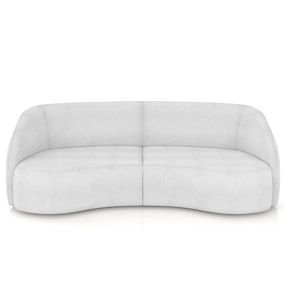 Sofá 3 Lugares 240cm Orgânico Zion Z32 Boucle Branco - Mpozenato