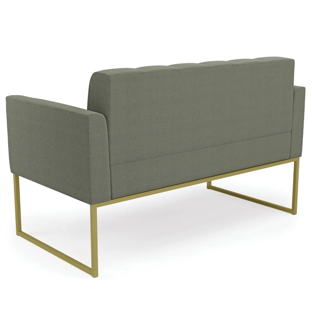 Sofá Namoradeira Base Industrial Dourado Ana Boucle Menta - Ibiza
