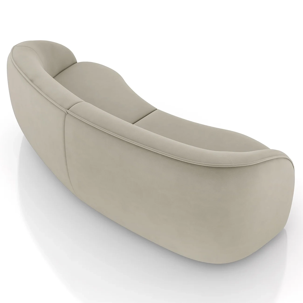 Sofá 4 Lugares 318cm Orgânico Zion Z32 Veludo Bege - Mpozenato