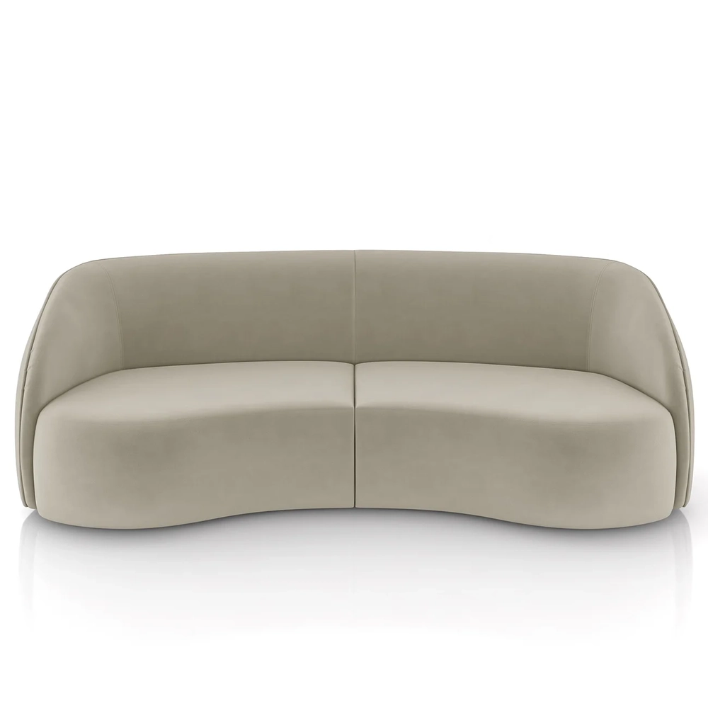 Sofá 4 Lugares 318cm Orgânico Zion Z32 Veludo Bege - Mpozenato