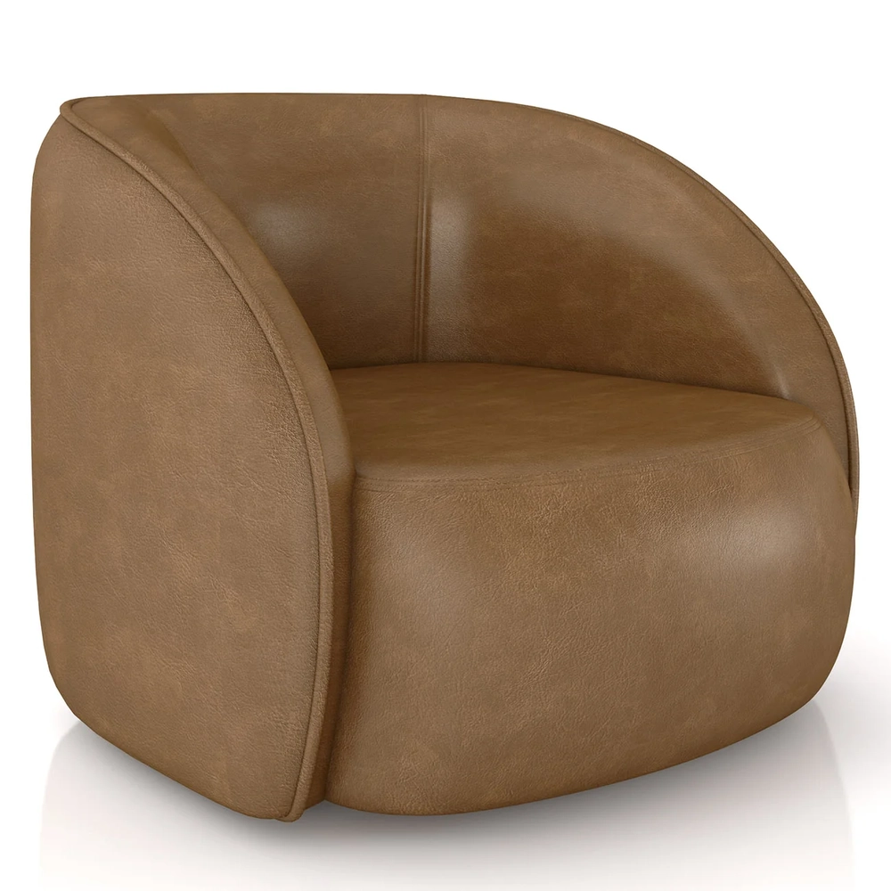 Sofá 3 Lugares Orgânico 288cm e Poltrona Zion Z32 Sintético Caramelo - Mpozenato