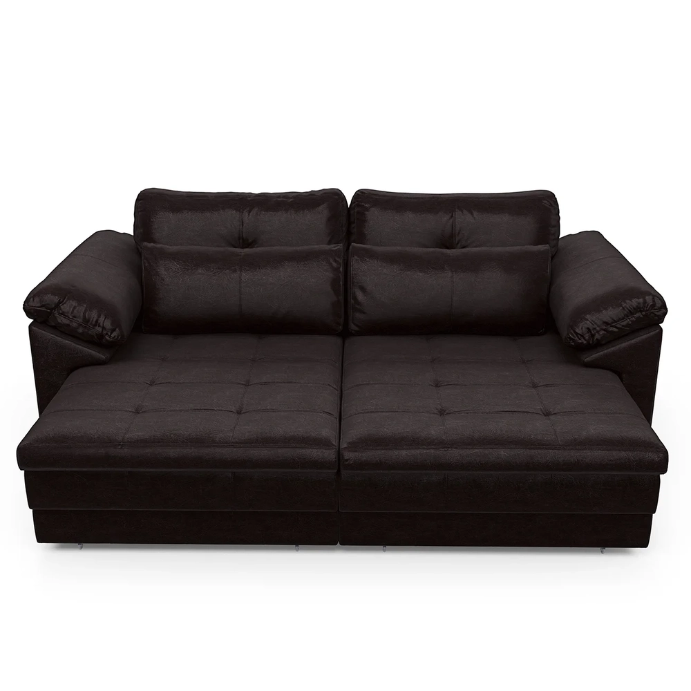 Sofá Retrátil 2 Lugares Para Sala 175cm Dijon Couro Bordô S07 - Mpozenato