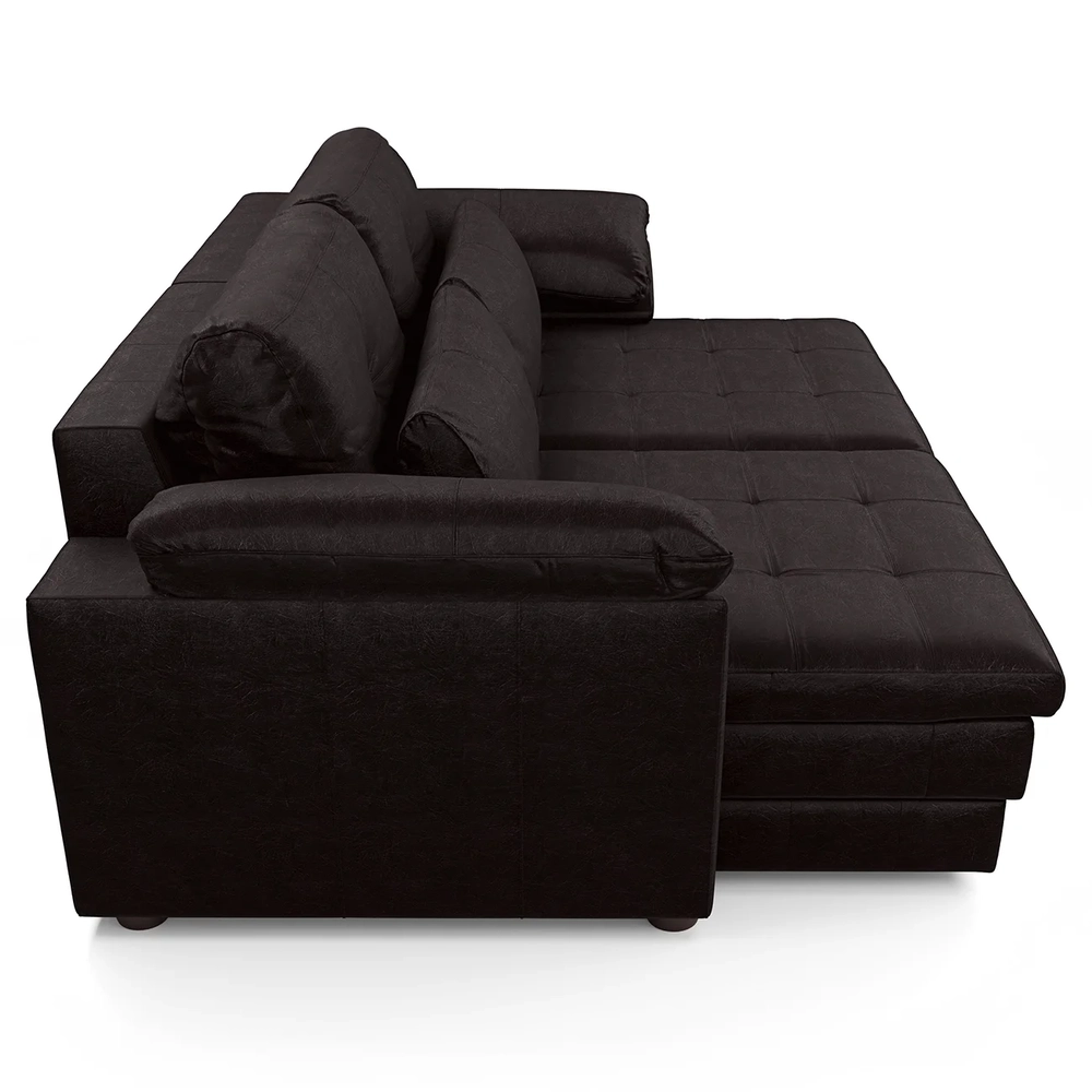 Sofá Retrátil 2 Lugares Para Sala 175cm Dijon Couro Bordô S07 - Mpozenato