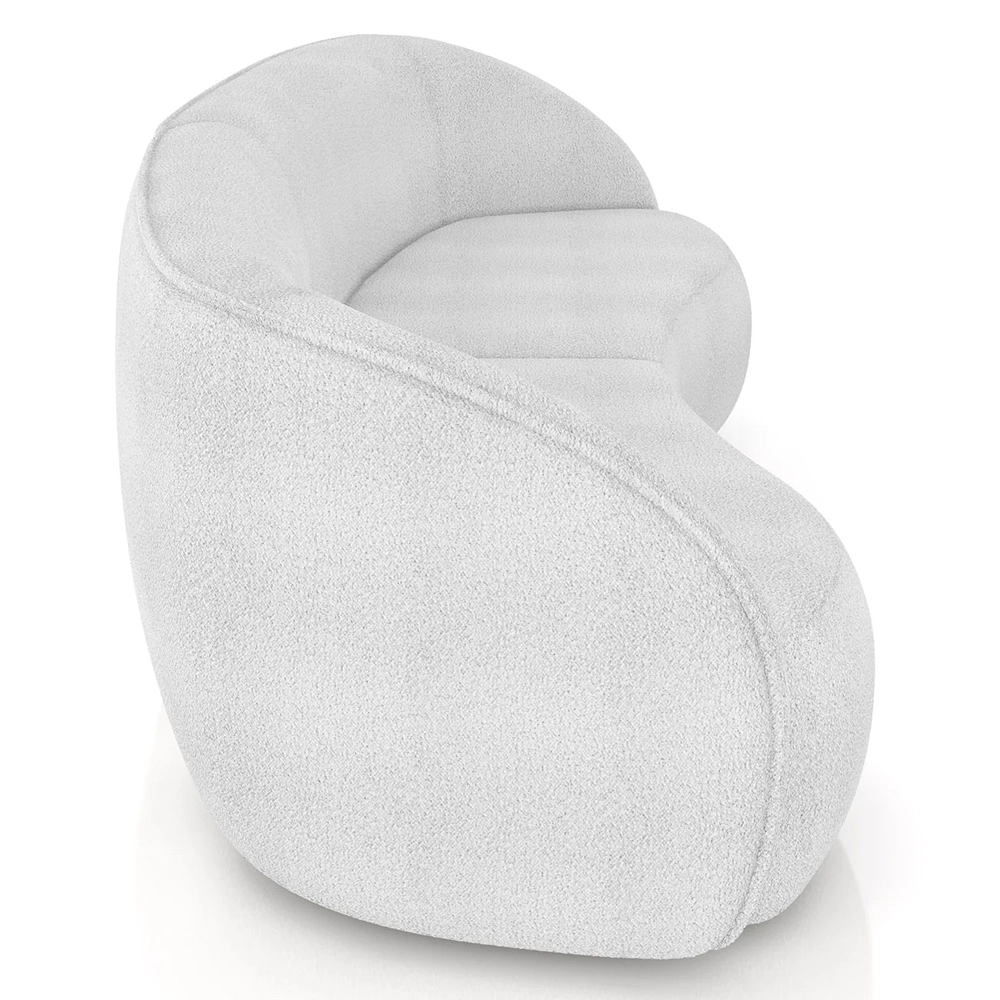 Sofá 3 Lugares Orgânico 240cm e Poltrona Zion Z32 Boucle Branco - Mpozenato