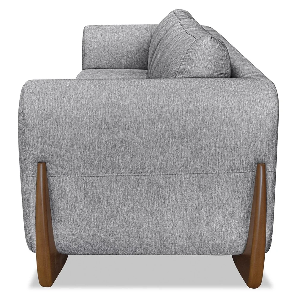 Sofá 2 Lugares Base de Madeira 180cm Izzy S06 Linho Cinza - Mpozenato