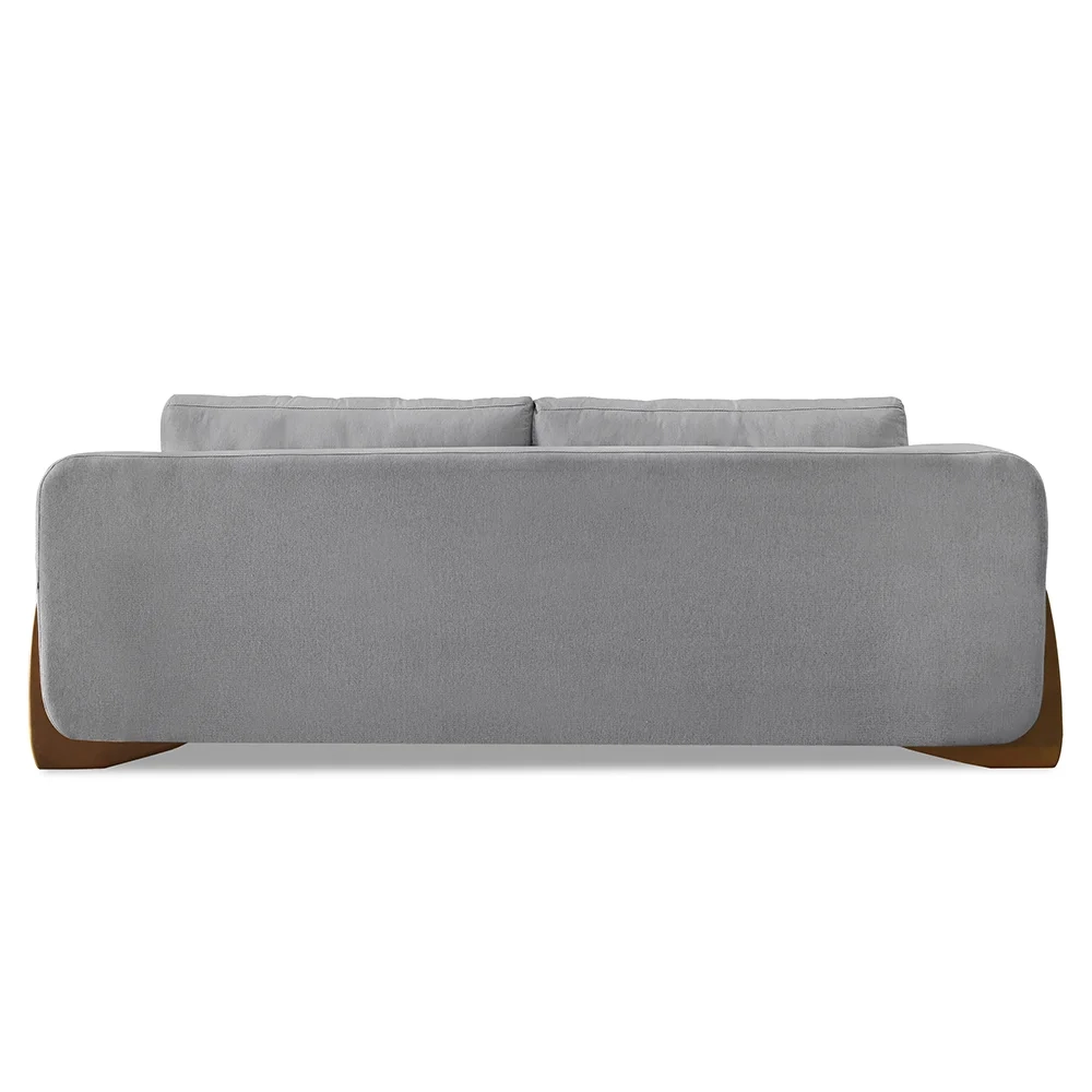 Sofá 2 Lugares Base de Madeira 180cm Izzy S06 Linho Cinza - Mpozenato