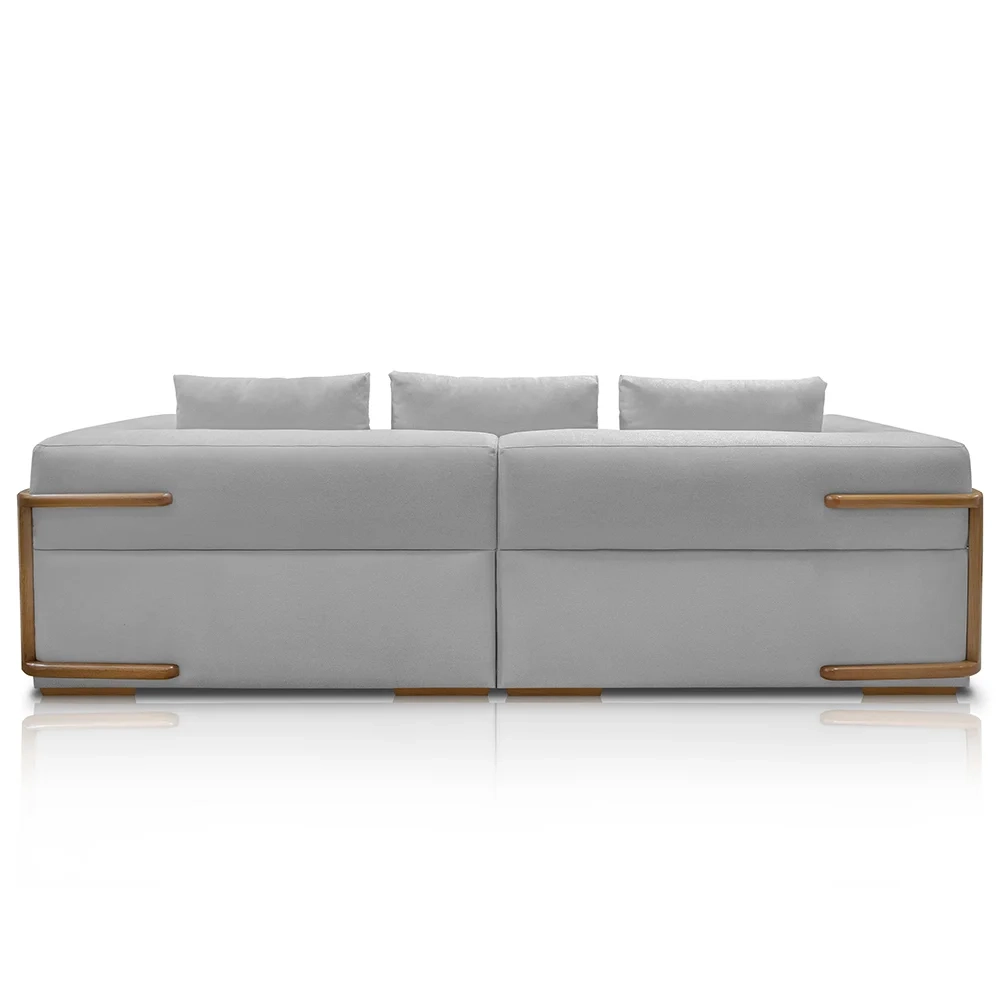 Sofá 3 Lugares Sala de Estar 220cm Willy S06 Linho Grigio - Mpozenato