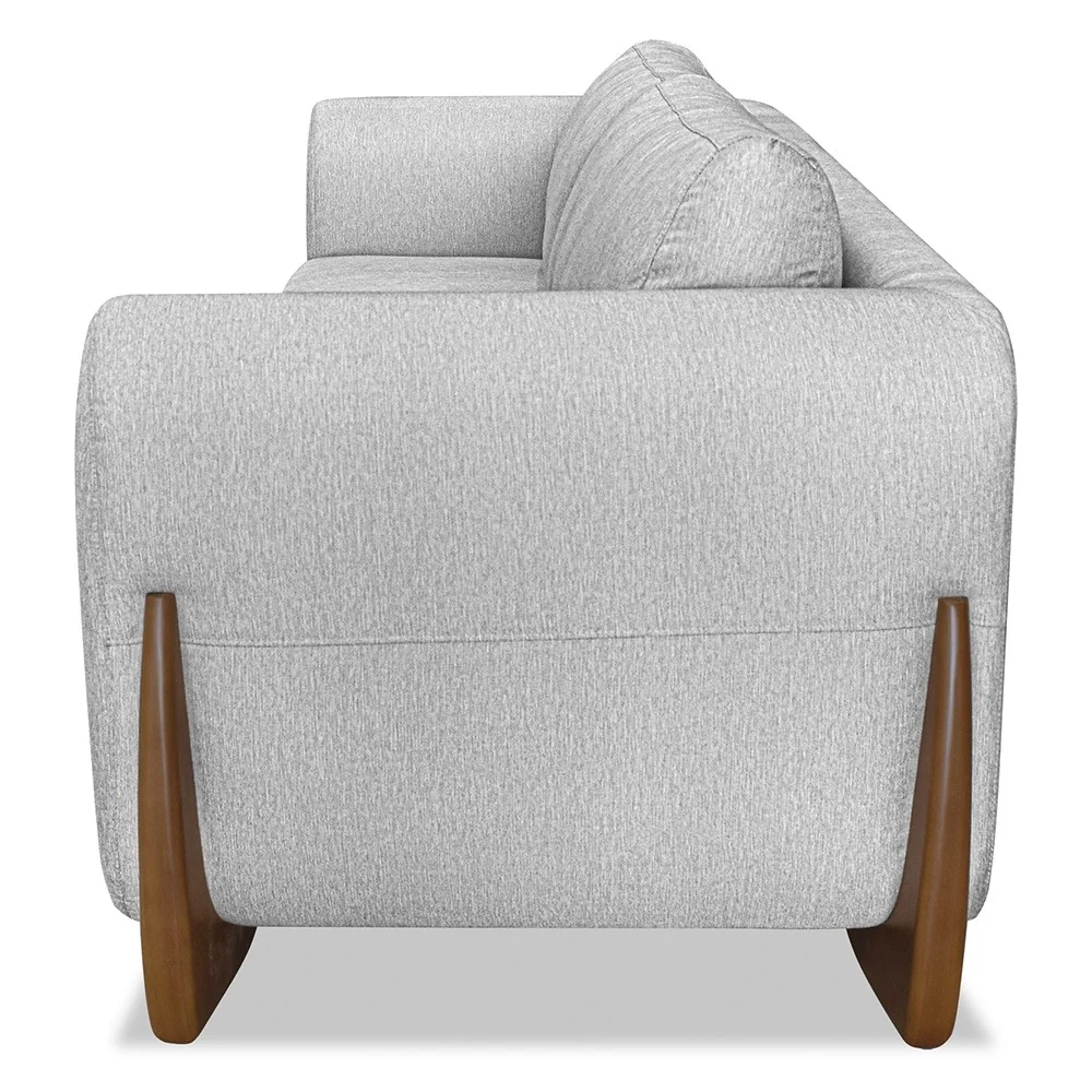 Sofá 2 Lugares Base de Madeira 160cm Izzy S06 Linho Grigio - Mpozenato