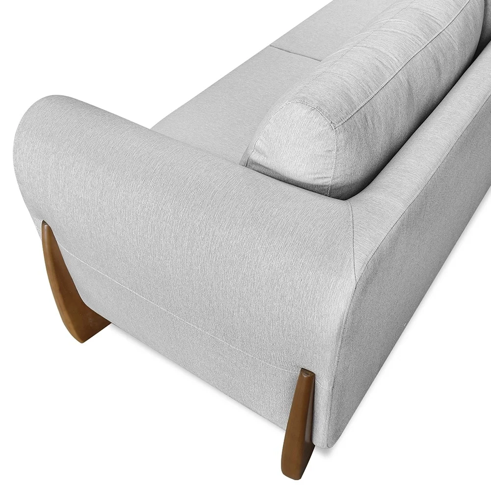 Sofá 2 Lugares Base de Madeira 160cm Izzy S06 Linho Grigio - Mpozenato