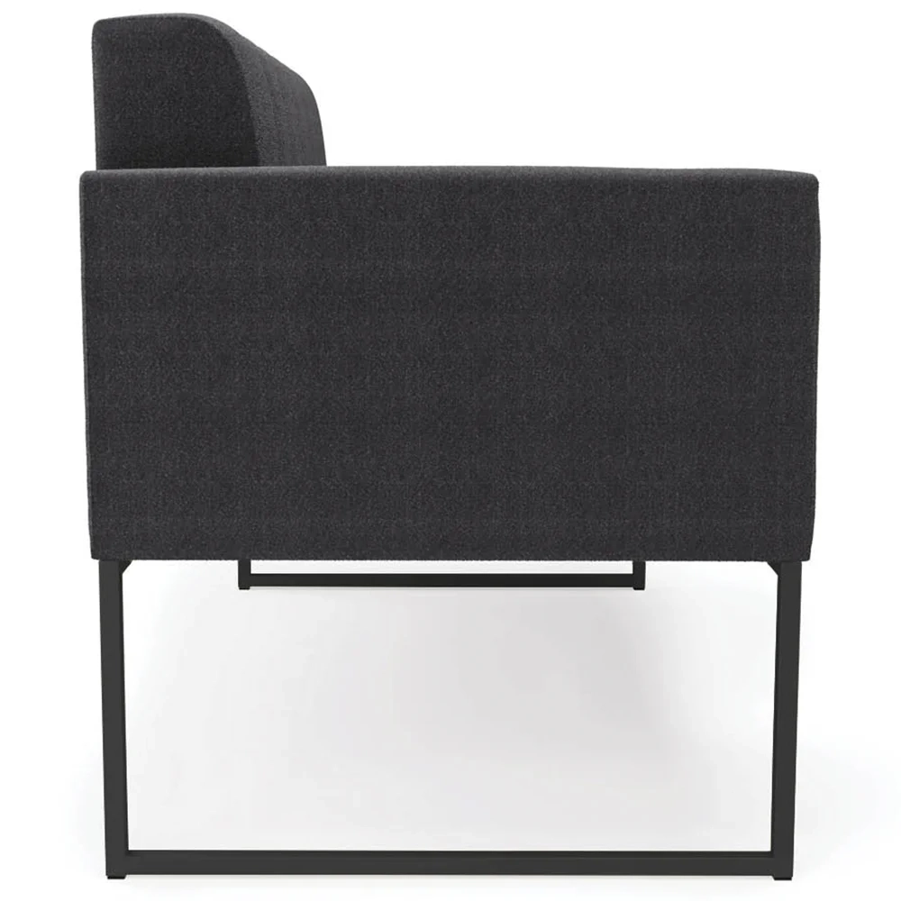 Sofá Namoradeira Base Industrial Preto Ana Boucle Grafite - Ibiza