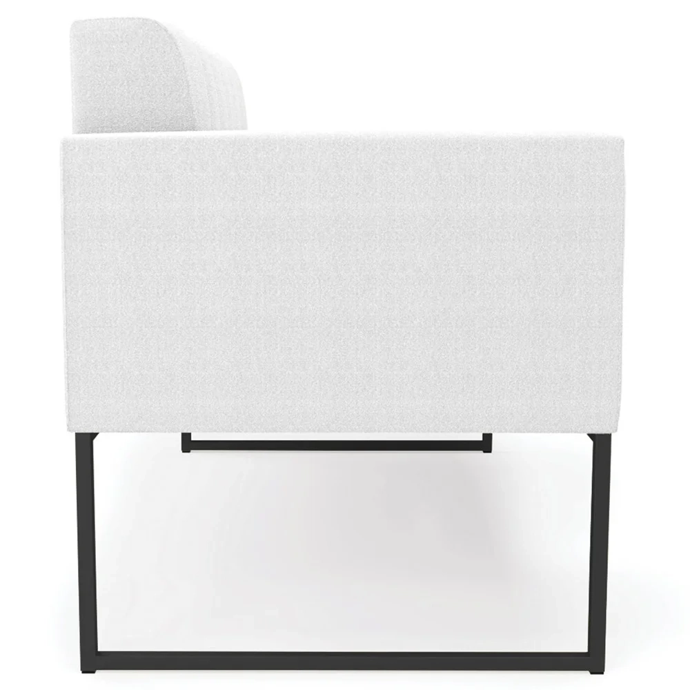 Sofá Namoradeira Base Industrial Preto Ana Boucle Off - Ibiza