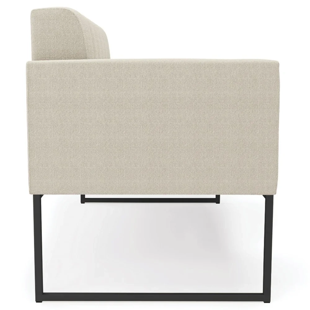 Namoradeira e 2 Poltronas Industrial Preto Ana Boucle Bege - Ibiza