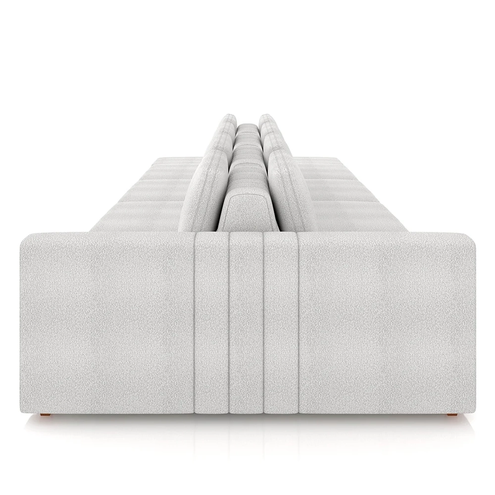 Sofá Ilha e Puff Sala Living 465cm Siesta Z32 Boucle Branco - Mpozenato