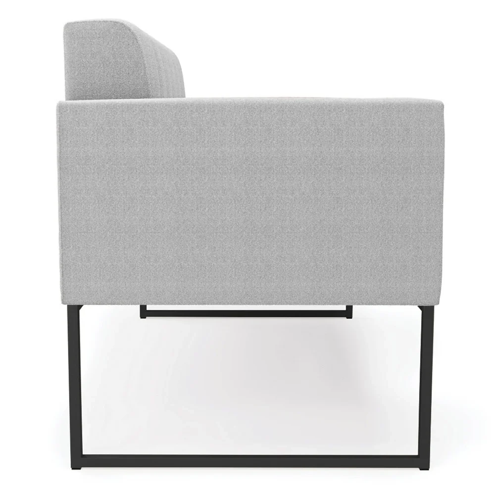 Namoradeira e 2 Poltronas Industrial Preto Ana Boucle Cinza - Ibiza