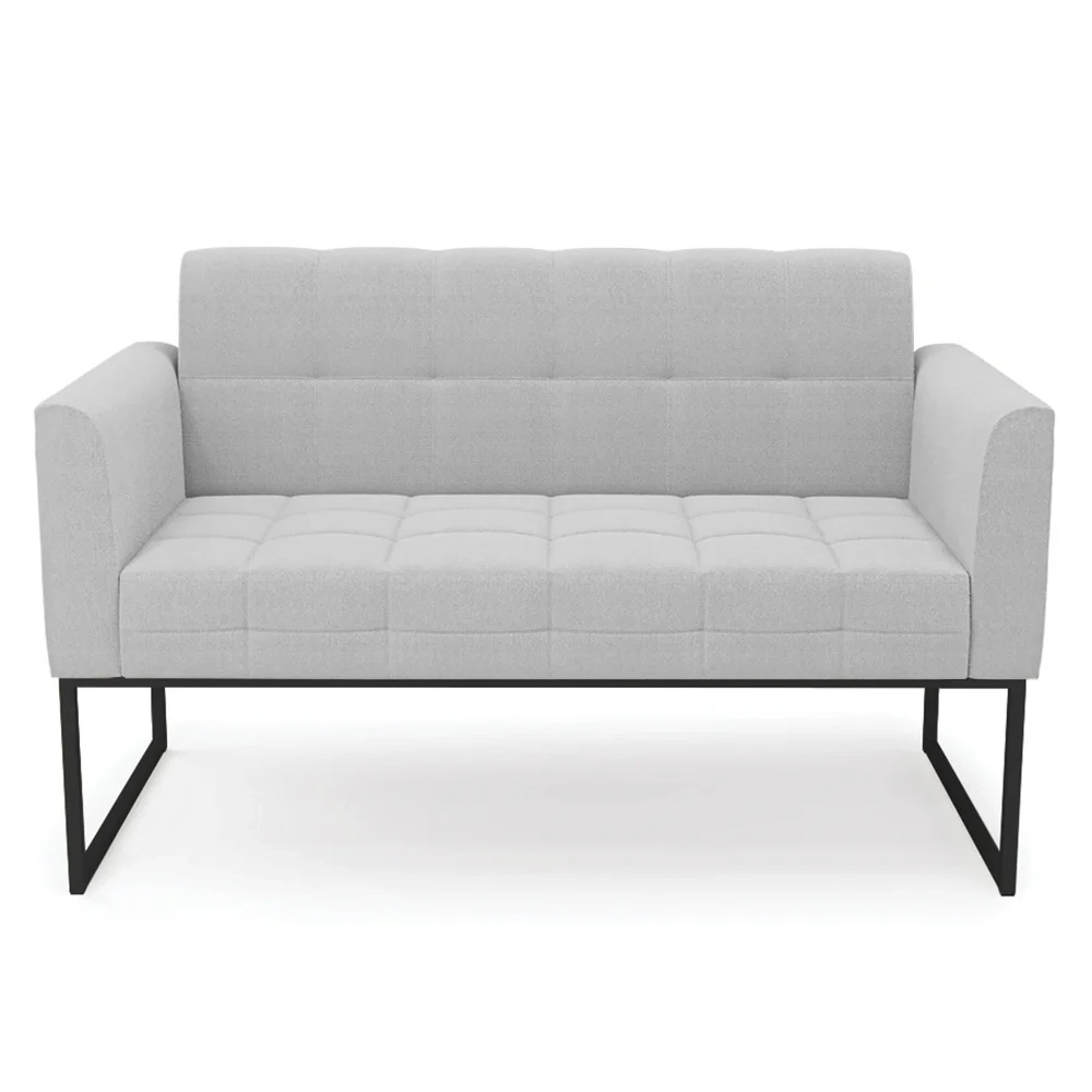 Namoradeira e 2 Poltronas Industrial Preto Ana Boucle Cinza - Ibiza