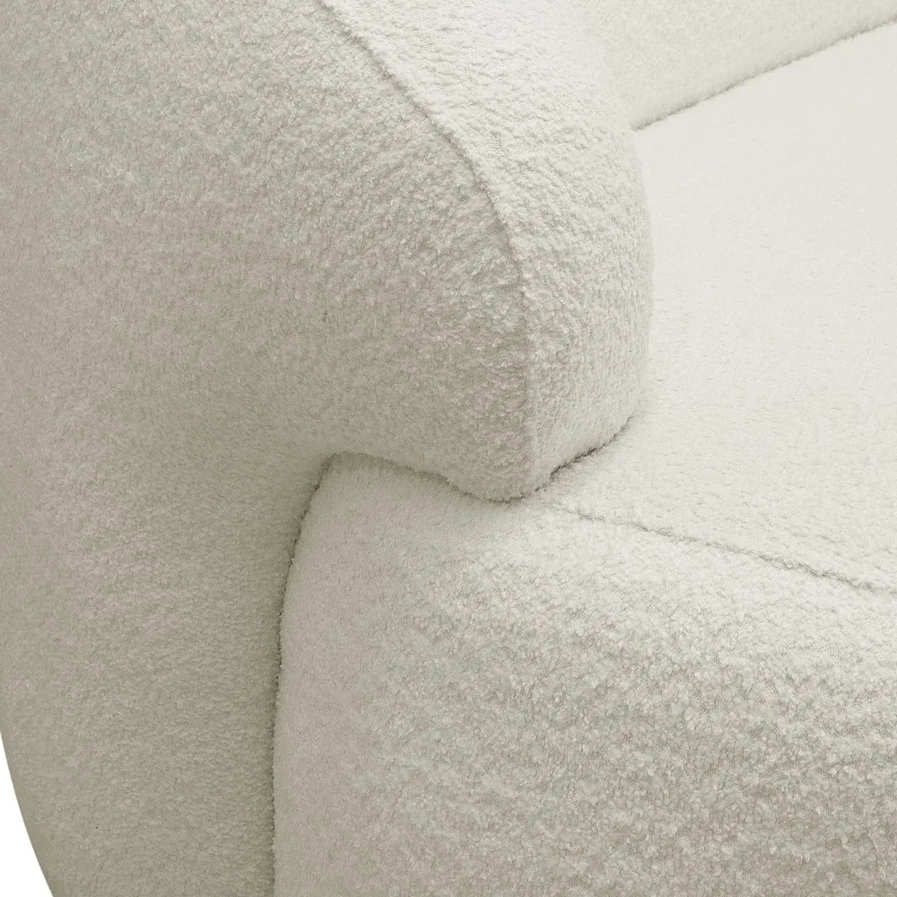 Sofá 2 Lugares Sala Orgânico 150cm Donk L08 Boucle Off White - Mpozenato