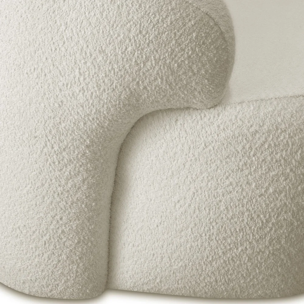 Sofá 2 Lugares Sala Orgânico 150cm Donk L08 Boucle Off White - Mpozenato
