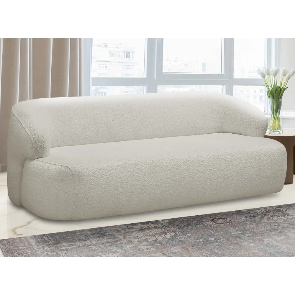 Sofá 2 Lugares Sala Orgânico 150cm Donk L08 Boucle Off White - Mpozenato