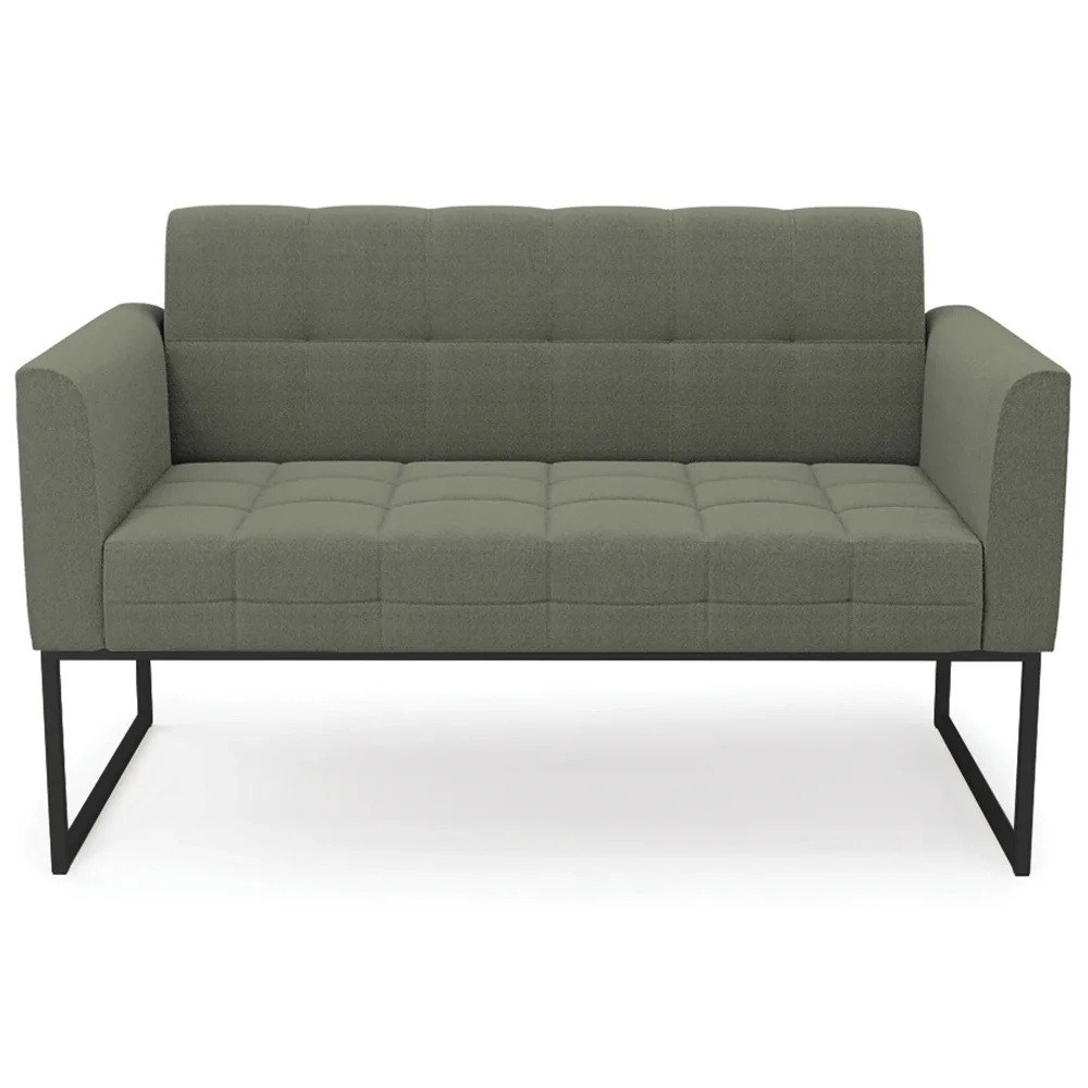 Namoradeira e 2 Poltronas Industrial Preto Ana Boucle Menta - Ibiza