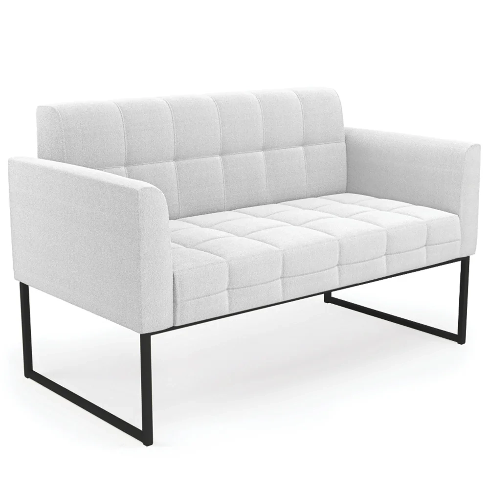 Namoradeira e 2 Poltronas Industrial Preto Ana Boucle Off - Ibiza