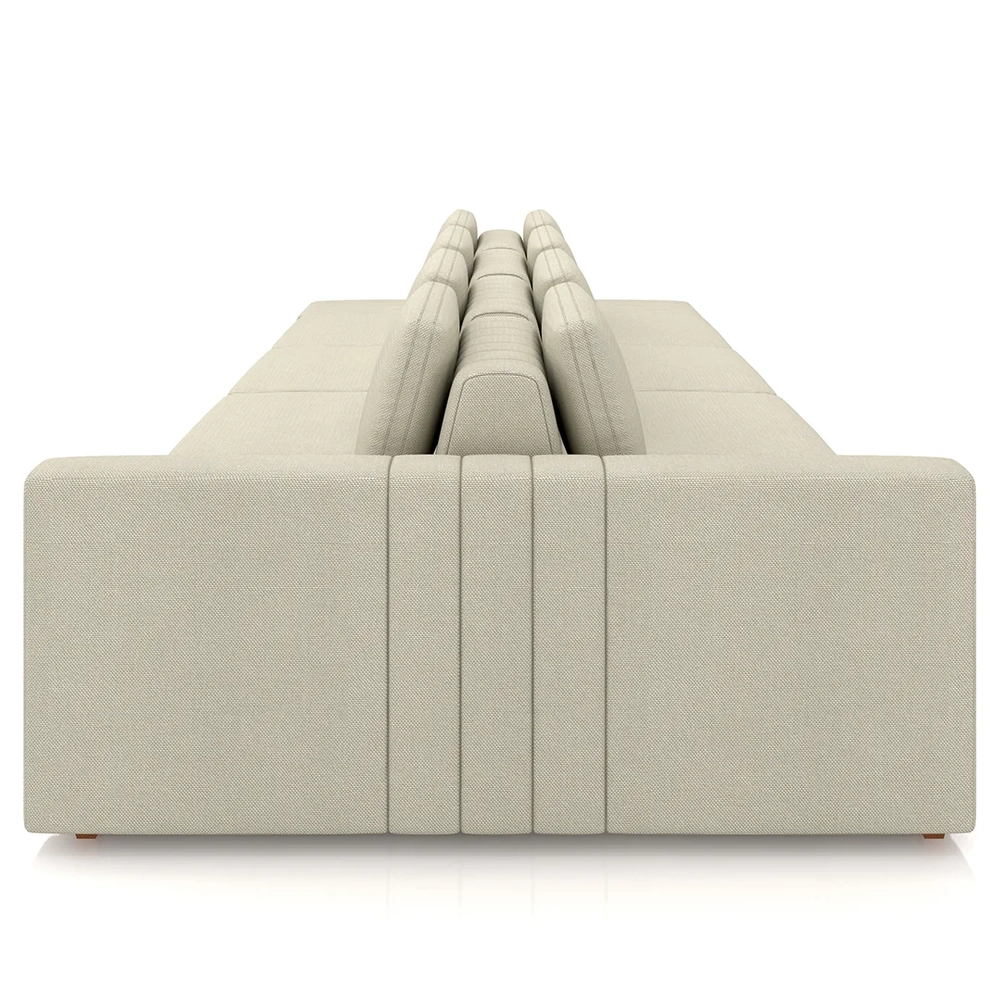 Sofá Ilha e Puff Sala Living 425cm Siesta Z32 Linho Areia    - Mpozenato