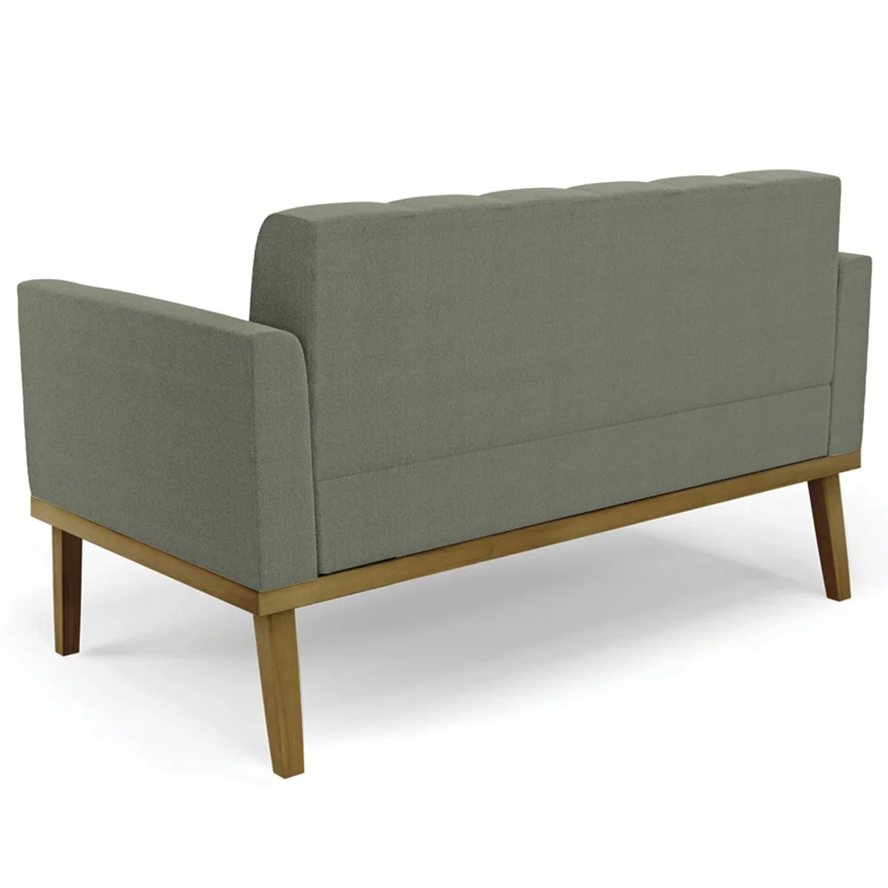 Sofá Namoradeira Base Madeira Castanho Ana Boucle Menta - Ibiza