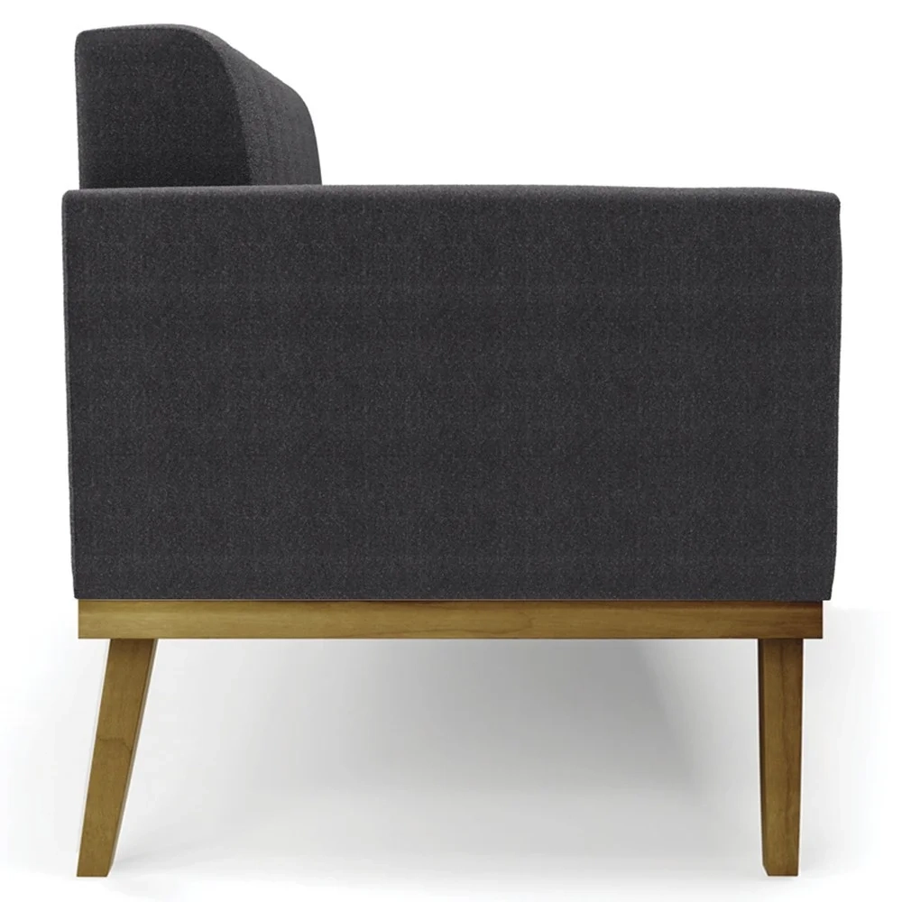 Sofá Namoradeira Base Madeira Castanho Ana Boucle Grafite - Ibiza