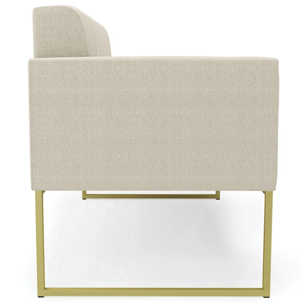 Namoradeira e Poltrona Industrial Dourado Ana Boucle Bege - Ibiza