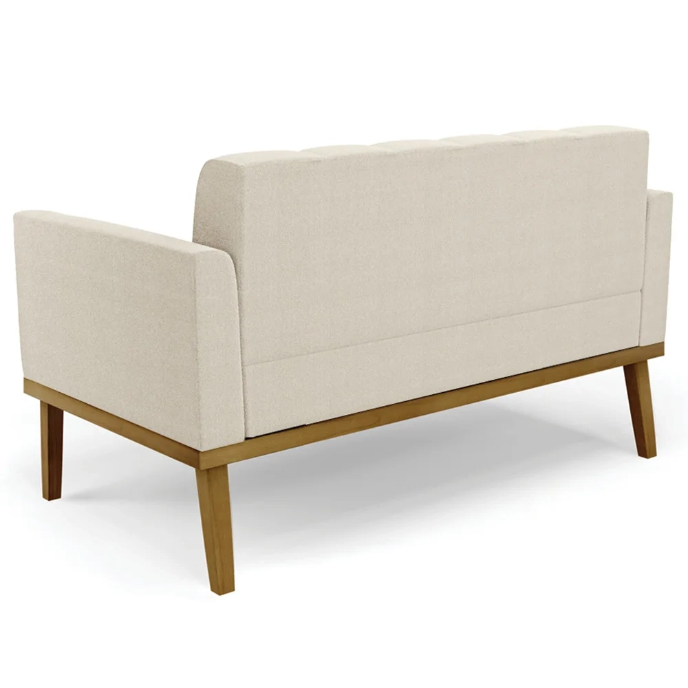 Namoradeira e Poltrona Base Madeira Castanho Ana Boucle Bege - Ibiza