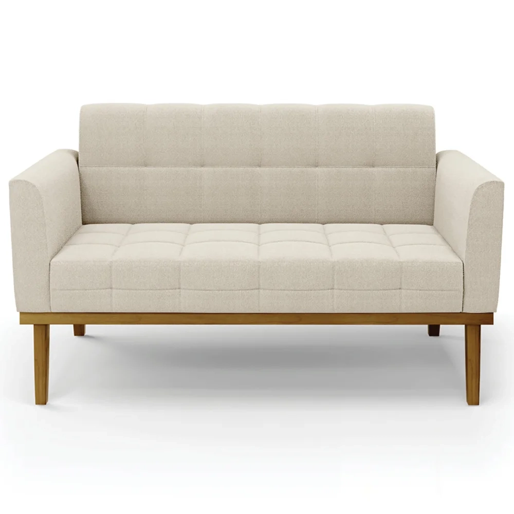 Namoradeira e Poltrona Base Madeira Castanho Ana Boucle Bege - Ibiza