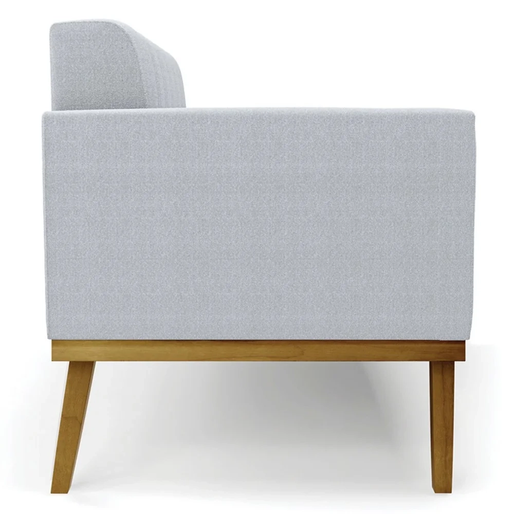 Namoradeira e Poltrona Base Madeira Castanho Ana Boucle Cinza - Ibiza