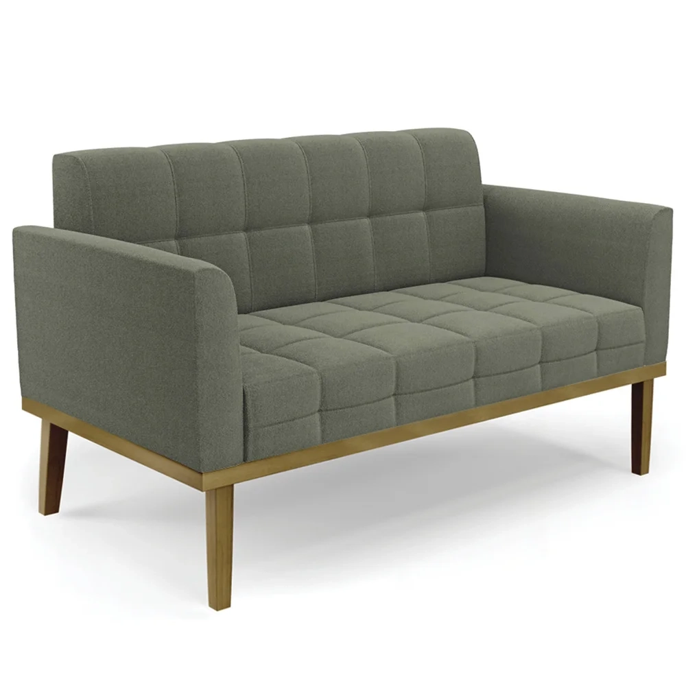 Namoradeira e Poltrona Base Madeira Castanho Ana Boucle Menta - Ibiza