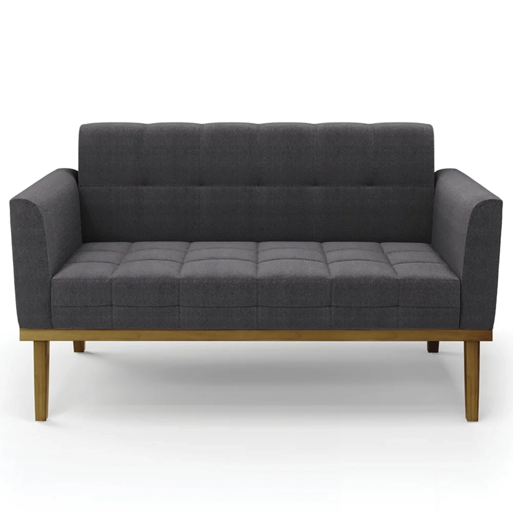 Namoradeira e Poltrona Base Madeira Castanho Ana Boucle Grafite - Ibiza