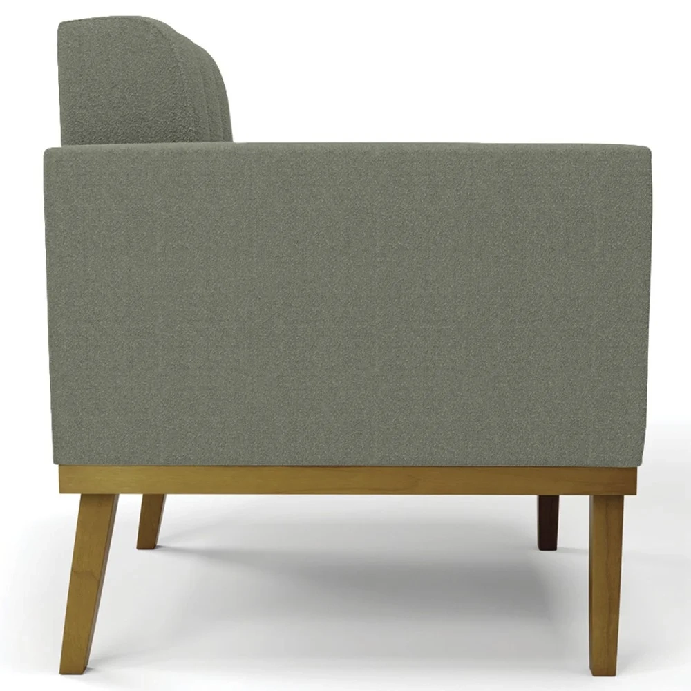 Namoradeira e 2 Poltronas Base Madeira Castanho Ana Boucle Menta - Ibiza