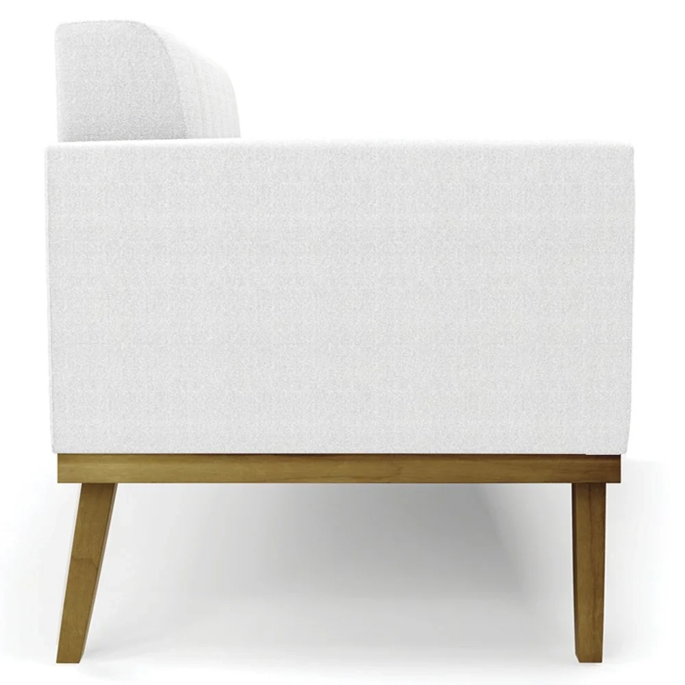 Namoradeira e 2 Poltronas Base Madeira Castanho Ana Boucle Off - Ibiza