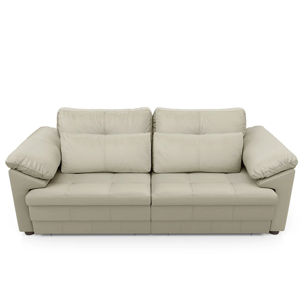 Sofá Retrátil 2 Lugares Para Sala 175cm Dijon Couro Creme S07 - Mpozenato