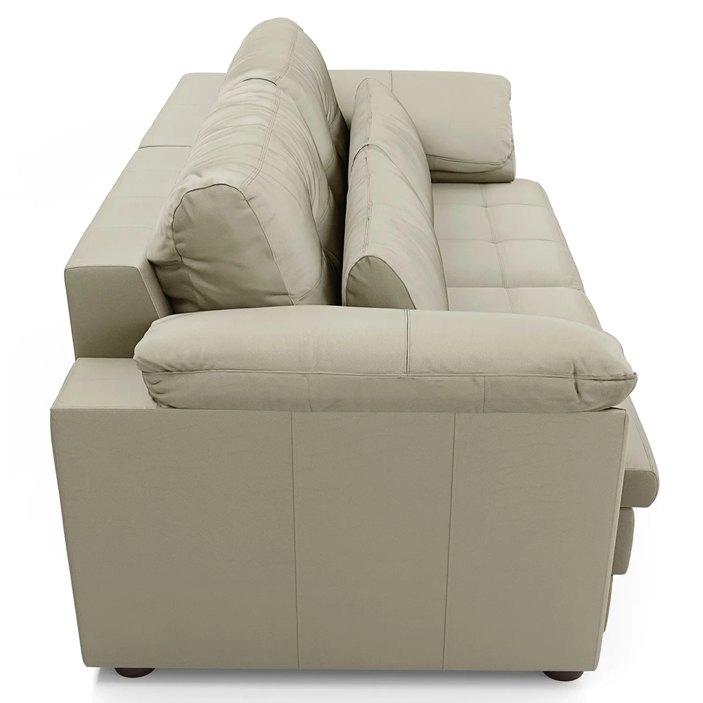 Sofá Retrátil 2 Lugares Para Sala 175cm Dijon Couro Creme S07 - Mpozenato