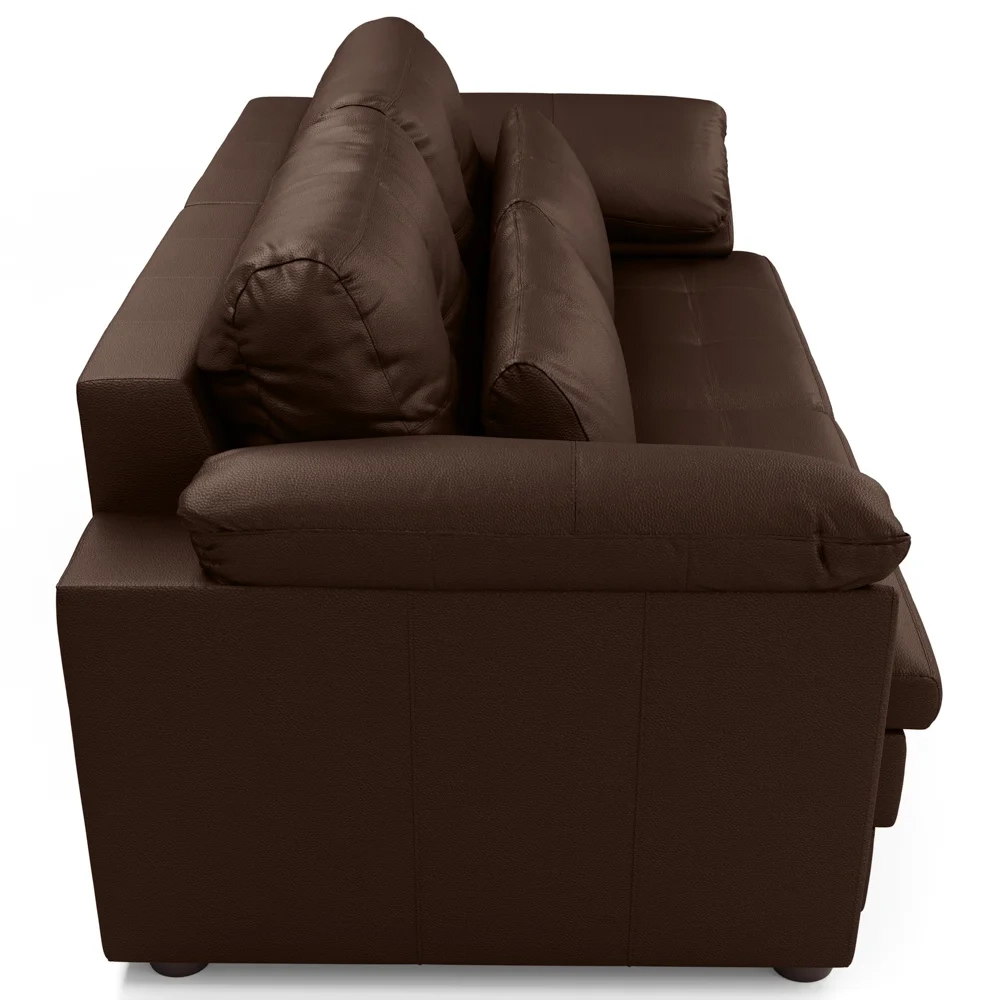 Sofá Retrátil 2 Lugares Para Sala 175cm Dijon Couro Caramelo S07 - Mpozenato