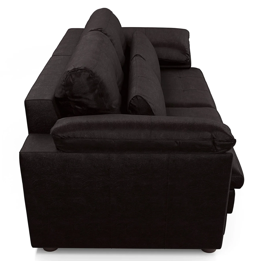 Sofá Retrátil 2 Lugares Para Sala 215cm Dijon Couro Bordô S07 - Mpozenato