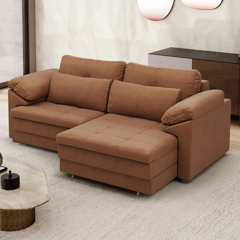 Sofá Retrátil 2 Lugares Para Sala 215cm Dijon Couro Mel S07 - Mpozenato