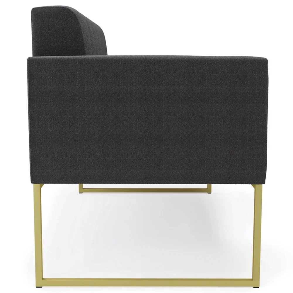 Namoradeira e Poltrona Industrial Dourado Ana Boucle Grafite - Ibiza