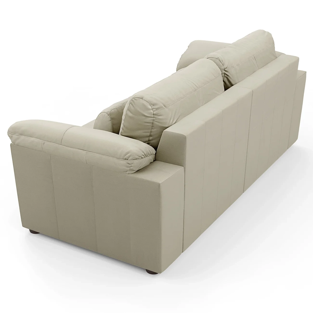 Sofá Retrátil 2 Lugares Para Sala 215cm Dijon Couro Creme S07 - Mpozenato