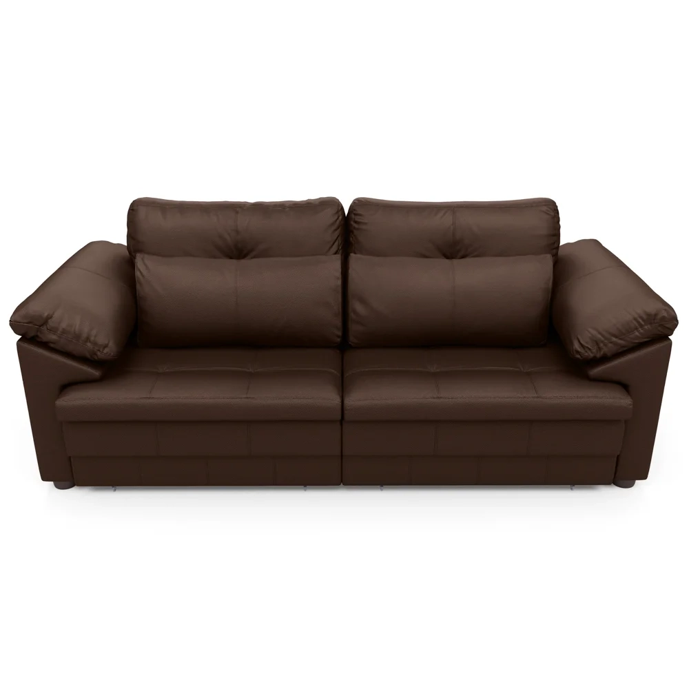 Sofá Retrátil 2 Lugares Para Sala 215cm Dijon Couro Caramelo S07 - Mpozenato