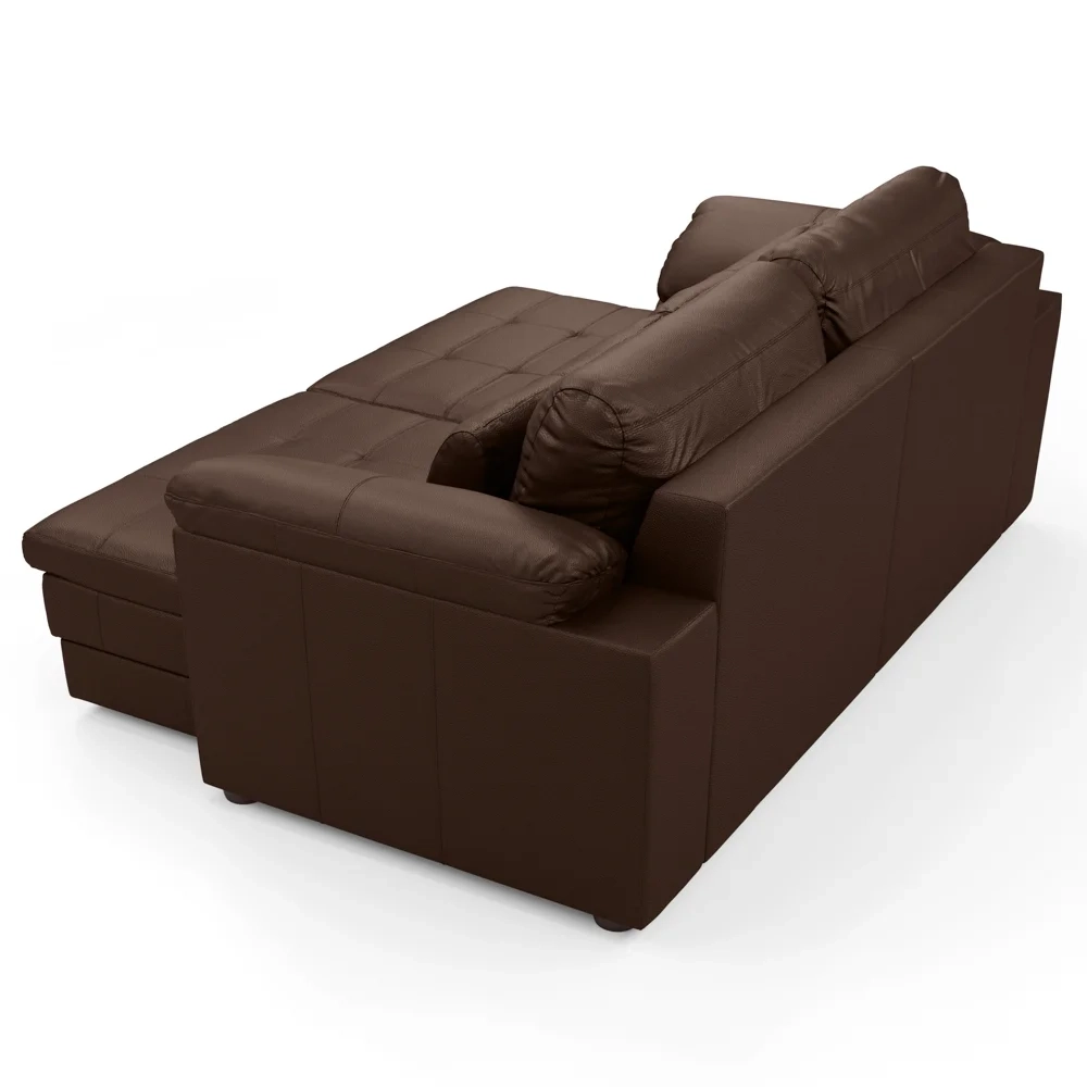 Sofá Retrátil 2 Lugares Para Sala 215cm Dijon Couro Caramelo S07 - Mpozenato