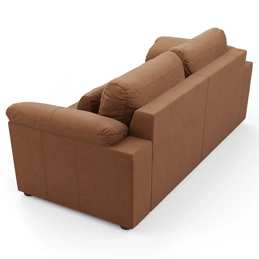 Sofá Retrátil 3 Lugares Para Sala 250cm Dijon Couro Mel S07 - Mpozenato