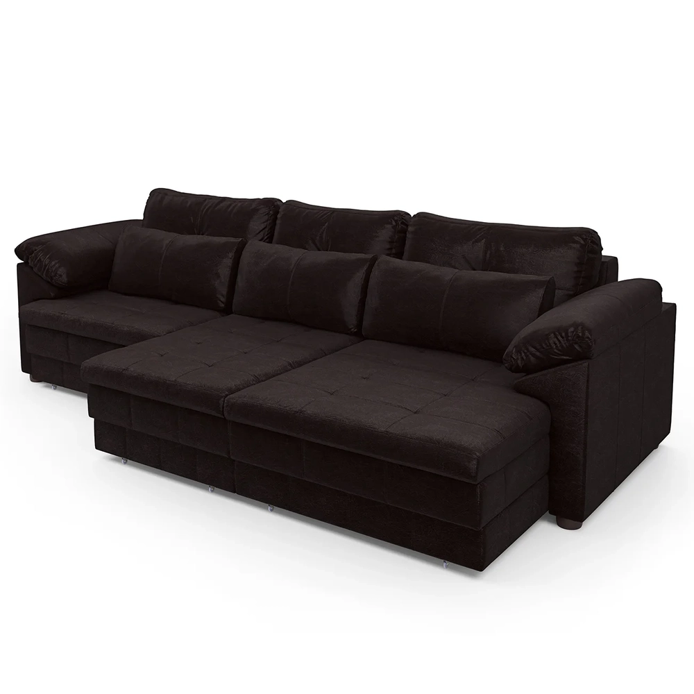 Sofá Retrátil 3 Lugares Para Sala 257cm Dijon Couro Bordô S07 - Mpozenato