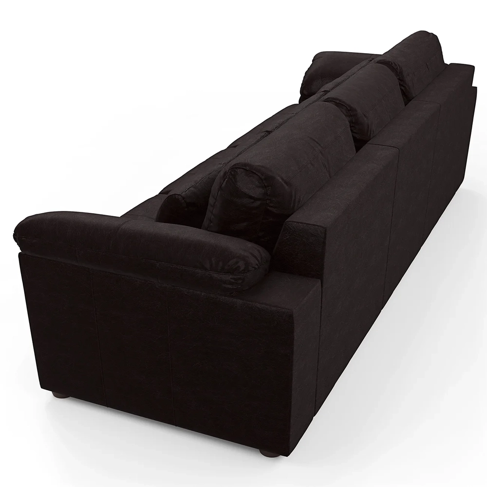 Sofá Retrátil 3 Lugares Para Sala 257cm Dijon Couro Bordô S07 - Mpozenato