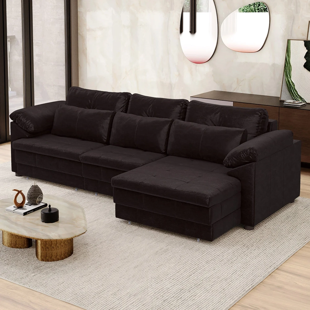 Sofá Retrátil 3 Lugares Para Sala 297cm Dijon Couro Bordô S07 - Mpozenato