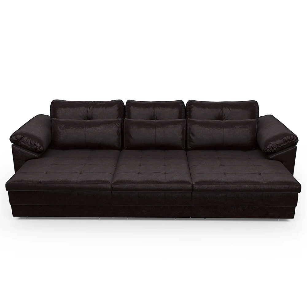 Sofá Retrátil 3 Lugares Para Sala 297cm Dijon Couro Bordô S07 - Mpozenato